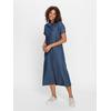 Jeanskleid CASUAL LOOKS "Jeans-Kleid", Damen, Gr. 42, Normalgrößen, blau (blau, stone, washed), Denim/Jeans, 100% Baumwolle, unifarben, wadenlang, Kurzarm, Kleider