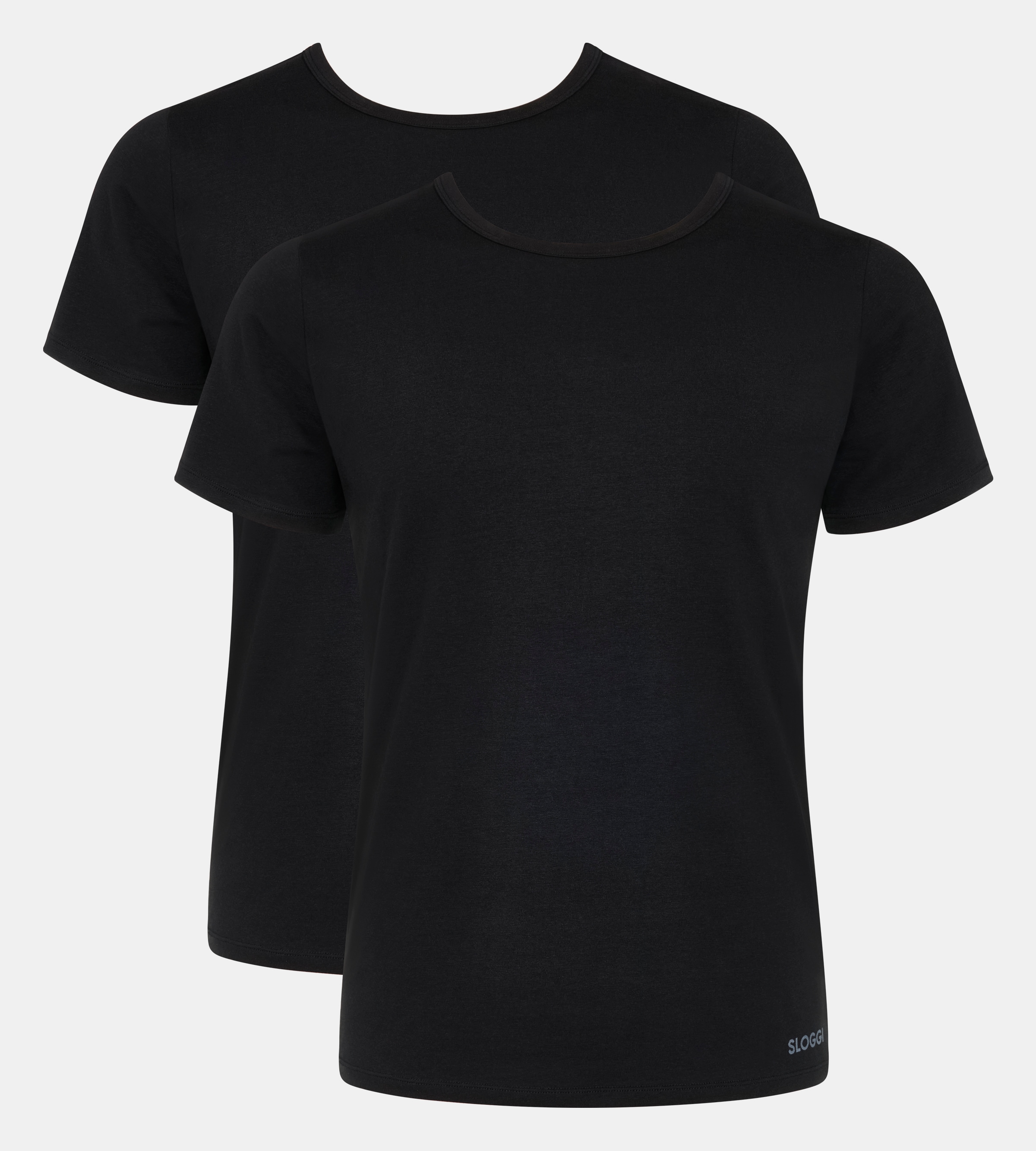 Unterhemd SLOGGI "Men GO ABC 2.0", Herren, Gr. XXL, schwarz, Single Jersey, Obermaterial: 95% Baumwolle, 5% Elasthan, unifarben, figurbetont, Rundhals, Unterhemden, Rundhals-Ausschnitt, Slim Fit, weich, elastisch, Baumwollmischung Image