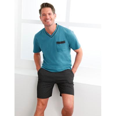 Shorty WÄSCHEPUR, Herren, Gr. 48/50, schwarz (topas, schwarz, gemustert), 100% Baumwolle, Homewear-Sets Image