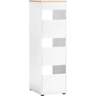 Wäscheschrank SCHILDMEYER "Solea, Breite 45 cm", weiß (mattweiß, eichehellfarben), B:45,1cm H:154,7cm T:60,0cm, FSC-zert