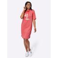 Jerseykleid INSPIRATIONEN "Jersey-Kleid", Damen, Gr. 44, Normalgrößen, orange (koralle), Jersey, Single Jersey, 50% Modal, 44% Polyester, 6% Elasthan, unifarben, kurz, Kurzarm, Kleider