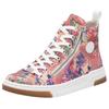 Sneaker RIEKER, Damen, Gr. 38, rosa (rosa multi), Lederimitat, geblümt, sportlich, Schuhe, High Top-Sneaker, Freizeitschuh, Schnürschuh mit Plateausohle