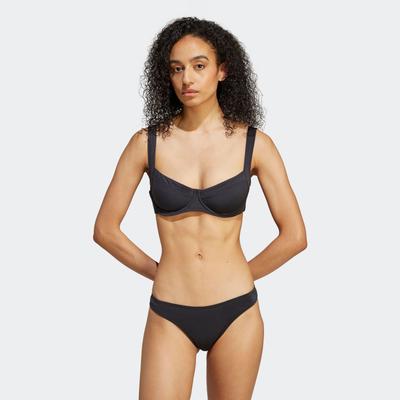 Bustier-Bikini-Top ADIDAS PERFORMANCE "ESSNTLS BIK TOP", Damen, Gr. 34, N-Gr, schwarz-weiß (schwarz, weiß), Obermaterial: 81% Polyester, 19% Elasthan, sportlich, Bikini-Oberteile Image