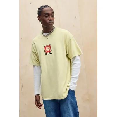 UO Wake The F*ck Up T-Shirt - Yellow 2XS at Urban Outfitters