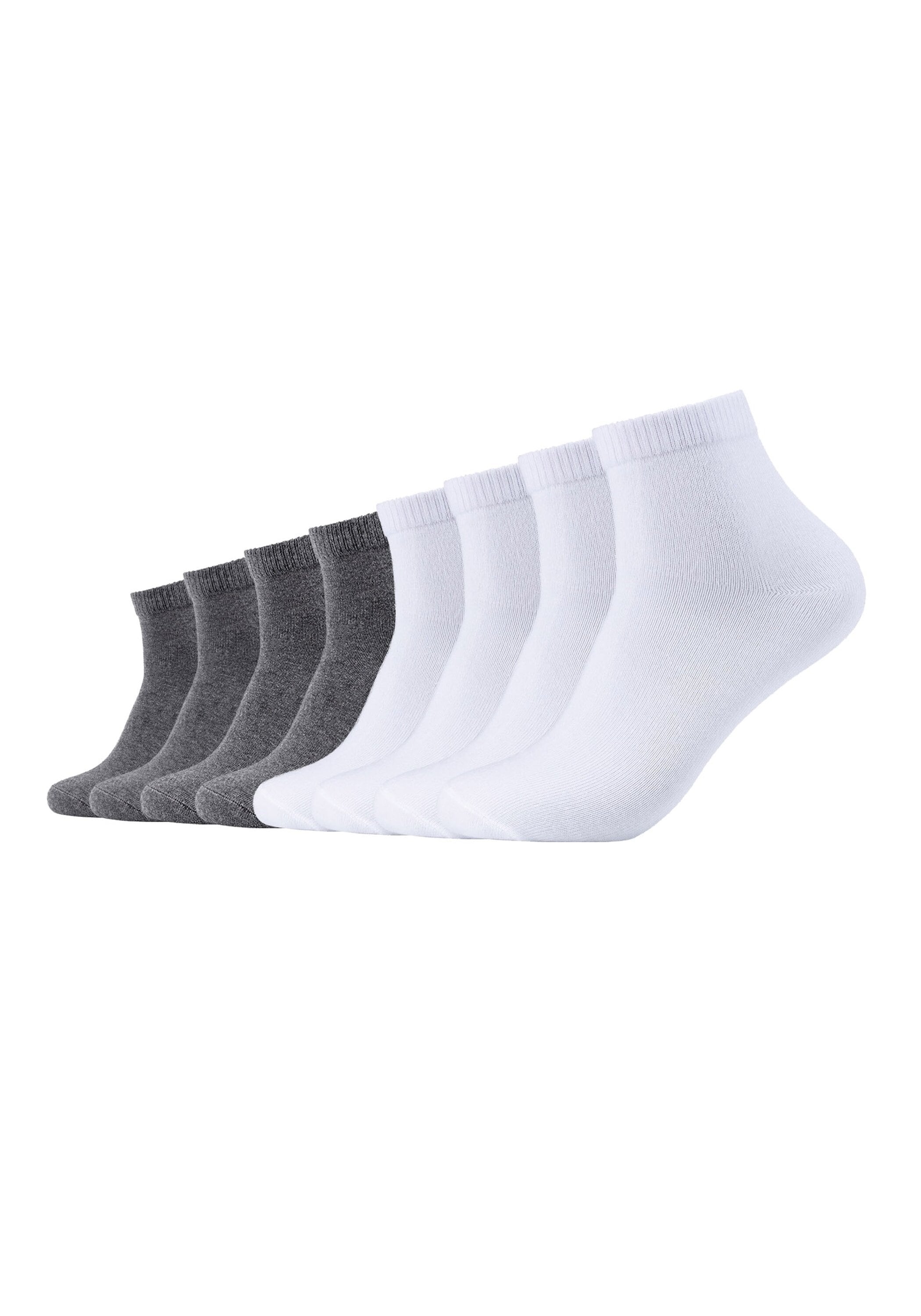 Kurzsocken S.OLIVER "Socken 8er Pack", Herren, Gr. 39-42, weiß (weiß, grau), Obermaterial: 62% Baumwolle CO. 36% Polyester PES. 2% Elasthan EL., Socken