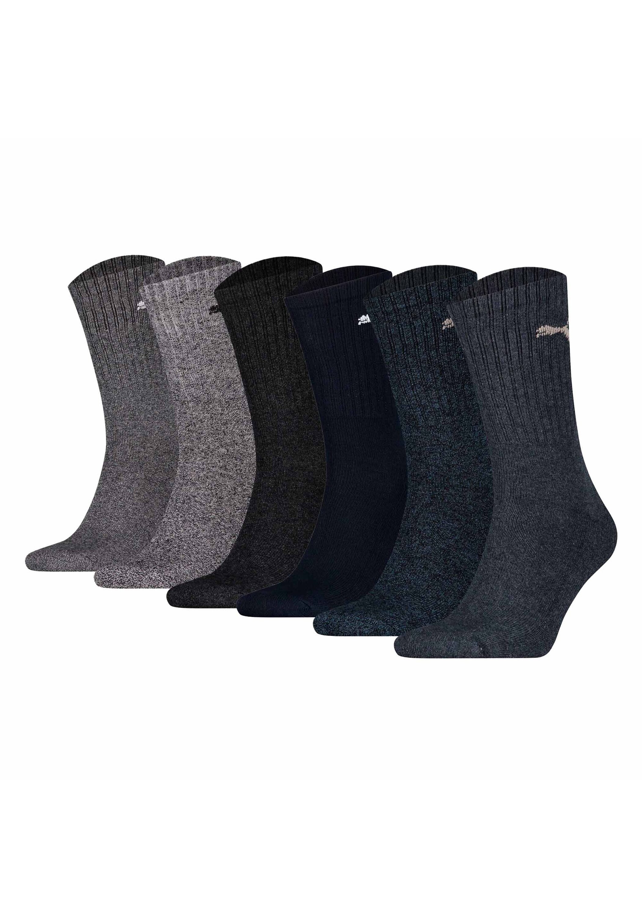 Kurzsocken PUMA "Socken 6er Pack", Herren, Gr. 47-49, grau (grau, blau, mix), Obermaterial: 74% Baumwolle CO. 21% Polyester PES. 3% Polyamid PA. 2% Elasthan EL., Socken