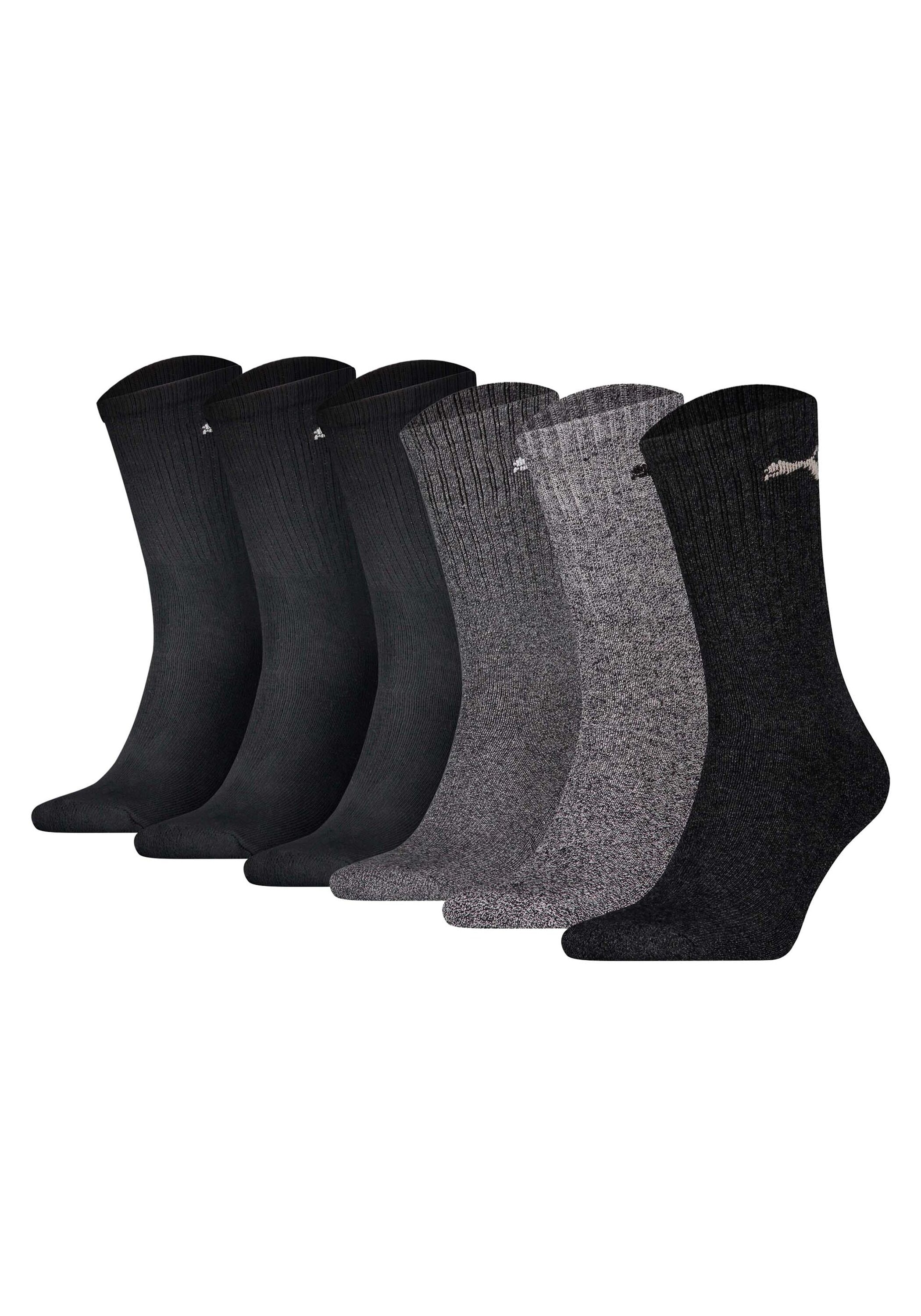 Kurzsocken PUMA "Socken 6er Pack", Herren, Gr. 35-38, schwarz (schwarz, grau), Obermaterial: 74% Baumwolle CO. 21% Polyester PES. 3% Polyamid PA. 2% Elasthan EL., Socken