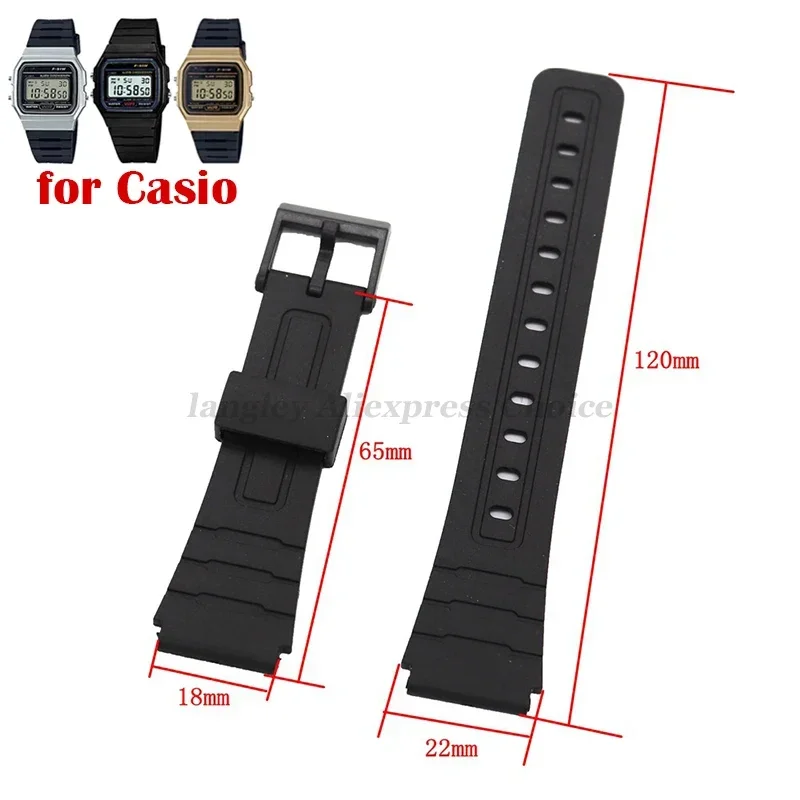 Armband für CASIO Silikon-Uhrenarmband 12/14/16/18/20/22 mm für W800H SGW400 F91W F84 F105/108 A158/168 AE1200/1300 Harzgürtel Image