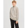 Sweater JACK & JONES JUNIOR "JJEBRADLEY SWEAT HALF ZIP NOOS JNR", Jungen, Gr. 128, gelb (moonbeam), angeraute Sweatware, Obermaterial: 61% Polyester, 39% Baumwolle, unifarben, modisch, relaxed fit normal, ohne Ausschnitt, Langarm Rippbündchen,...