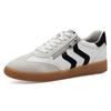 Plateausneaker MARCO TOZZI, Damen, Gr. 41, schwarz-weiß (weiß, schwarz), Lederimitat, Textil, unifarben mit Farbeinsatz, Veloursleder, sportlich, Schuhe, Freizeitschuh, Halbschuh, Schnürschuh mit Kontrastbesatz