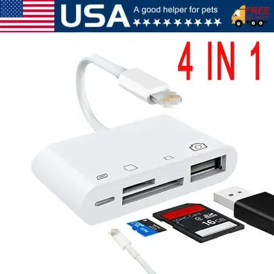 For iPhone iPad iPod USB Camera Micro SD Memory Slot USB to Card Reader Adapter