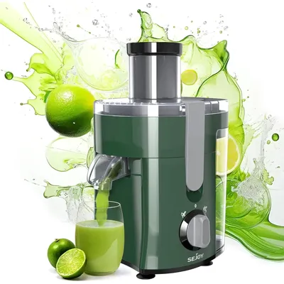 SEJOY Juicer Extractor with 2 Speeds, 3" Big Mouth Centrifugal Juicer Maker with BPA-Free, safe Compact Centrifugal Juicer