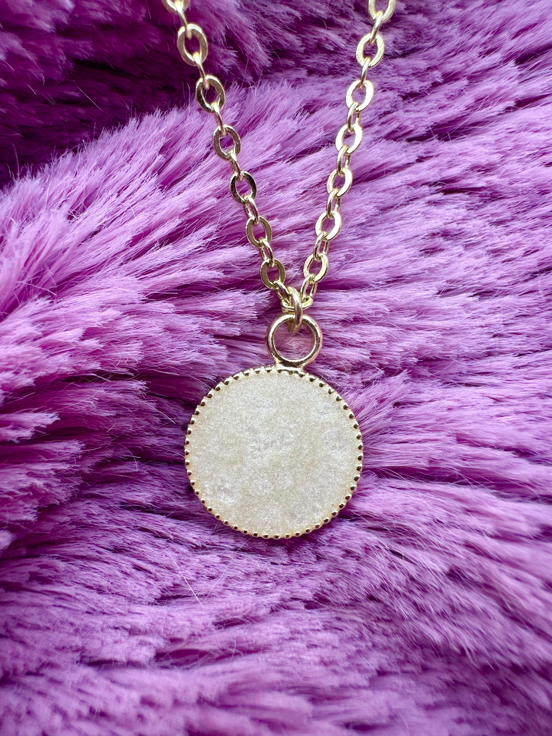 "Collana \"Latte materno\", collana con ciondolo a cerchio placcato oro 14 carati, kit fai da te per collana \"Latte materno\", senza nichel, istruzioni vi"