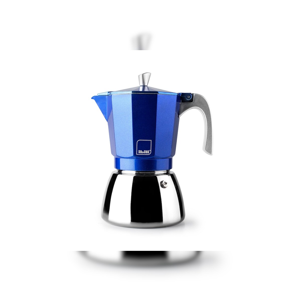 IBILI - Elba Blue Espressokocher, 6 Tassen, 300 ml, Aluminiumguss, Edelstahlboden, induktionsgeeignet Image