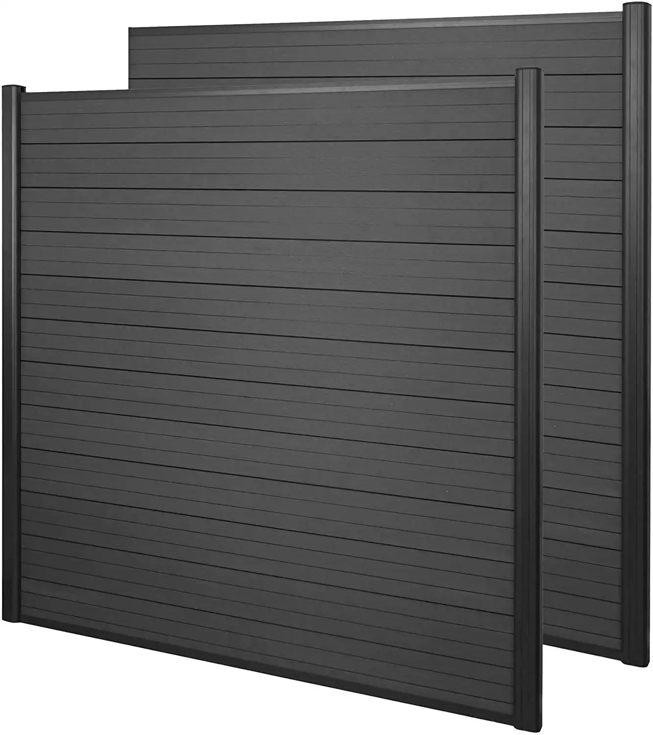 Recinzioni modulari dal design moderno WPC o alluminio Due materiali in metallo orizzontale Pannelli di recinzione a doghe per privacy Recinzione da giardino per esterni