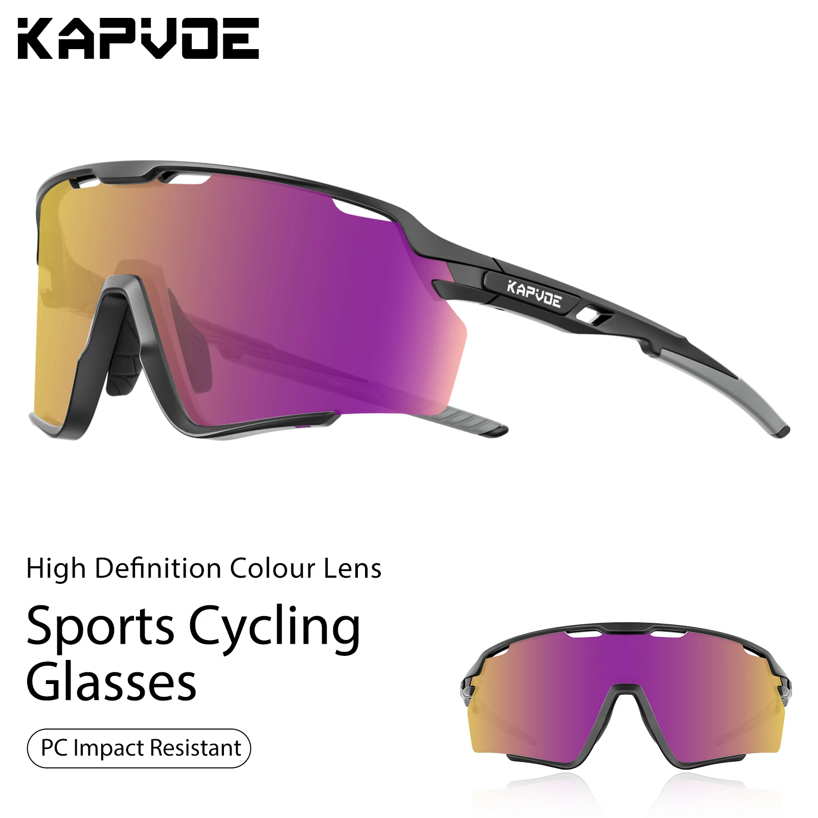 KAPVOE Polarisierte Sport Sonnenbrille Für Männer Frau Radfahren Gläser Fahren Angeln Schutz Outdoor Brille MTB Brillen Fahrrad Image