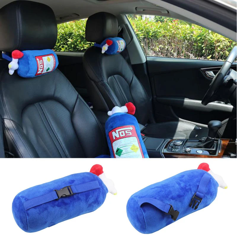 NOS Lachgas Flasche Modell Neue Auto Innen Kissen Füllstoff Weiche Turbine Auto Innen Trim Kopfstütze Rückenlehne Sitz Hals Image