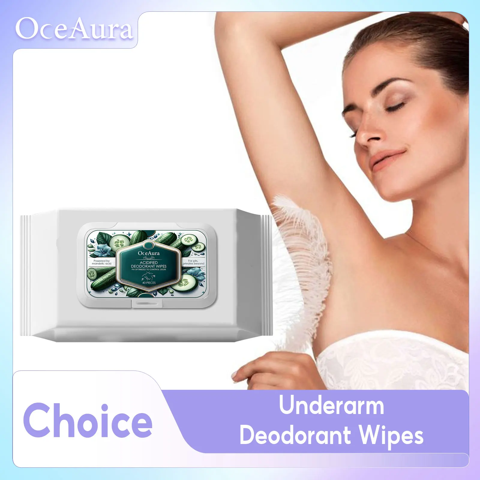 Natürliche Deodorant Tücher Frau Körpergeruch Entferner saubere Achselhöhlen reduzieren schlechte Gerüche erfrischende schweiß absorbierende Achsel Pflege produkt Image