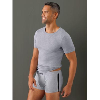Unterziehshirt WÄSCHEPUR, Herren, Gr. 6, Normalgrößen, grau (grau, meliert), 93% Baumwolle, 7% Elasthan, 88% Baumwolle, 5% Elasthan, 7% Polyester, Rundhals, Kurzarm, Unterhemden Image