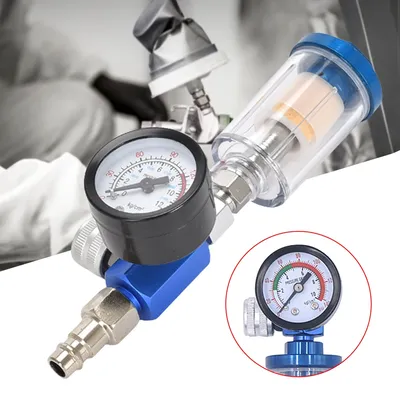 HVLP Sprayer Air Regulator Pressure Gauge Spray Gun Air Regulator Gauge In-line Oil Water Trap