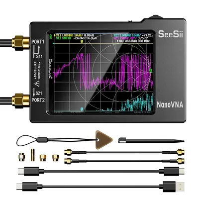 SeeSii Nanovna-H Vector Network Analyzer,Upgraded HW3.6 10KHz-1.5GHz MF HF VHF UHF spectrum analyzer