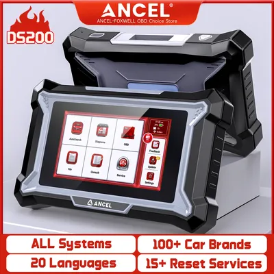 ANCEL DS200 Full Systems OBD2 Scanner ABS SRS Diagnositc Tool with 15+ Reset Services ABS Bleeding