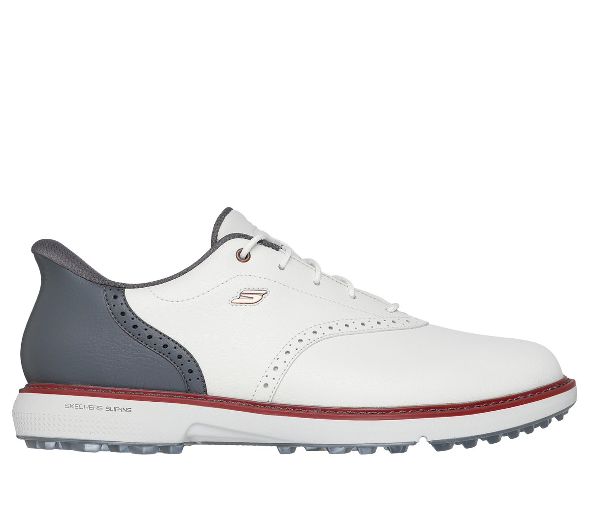 Skechers Men's Slip-ins Waterproof: GO GOLF Prestige SL Shoes | Size 9.0 | Natural/Gray | Leather/Synthetic/Textile | Arch Fit