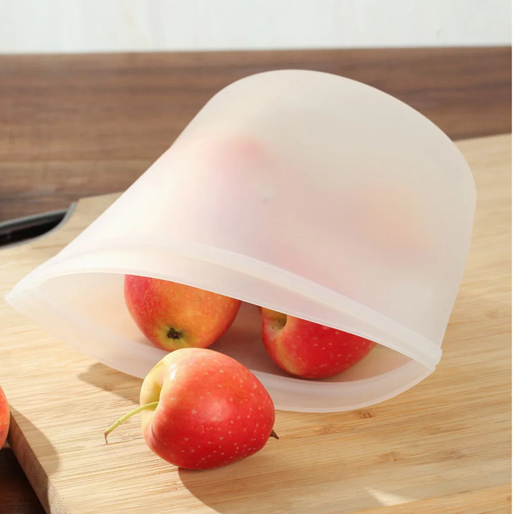 Sac de conservation des aliments en Silicone, sac réutilisable à fermeture éclair, sac de congélation scellé pour fruits frais, sac de conservation des aliments étanche, organisateur