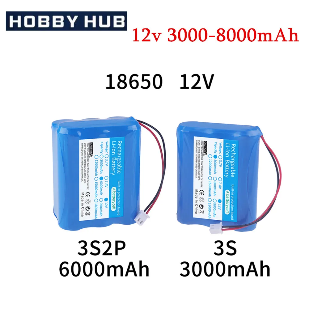12V 3000mAh 8000/12,6 mAh Lithium-Ionen-Akku 3s 11,1 V V Akku für Monitor-Ups CCTV-Kamera-Akku Image