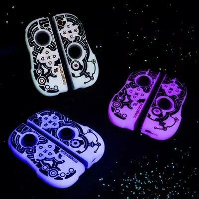 Yocore leuchtende Schutzhülle und 2 Daumengriffe, kompatibel mit Nintendo Switch/Switch OLED Joycon Image