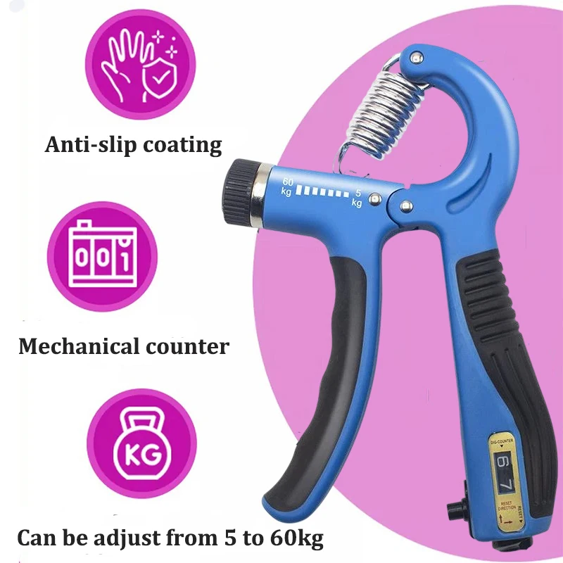 5–60 kg verstellbarer Handgriff-Trainer, Handgriff-Stärkungsgerät mit Gegen-, Handgelenk- und Unterarm- und Handtrainer für den Muskelaufbau