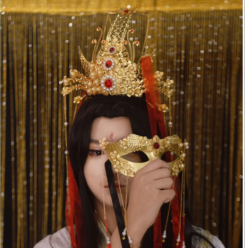 Himmlische Beamten Segen Krone Prinz Freude Gott Yue Shen's Haarkrone Xie Lian Haarkrone Requisite Handgefertigtes Cosplay-Zubehör Image