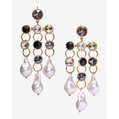 Jardin - Pearl and Gem Earring Black