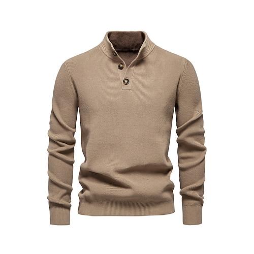 Herren Pullover Dunkelgrün Kaki Langarm Shirt Golfkleidung, Kleidung, Outfits, Kleidung