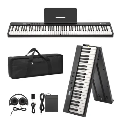 Folding Piano Keyboard,Portable Piano Keyboard 88 Keys for Beginner,Full Size Digital Piano with
