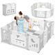 Dripex Baby Playpen for Baby and Toddlers, Foldable Play Pen with Customized Shape Plastic Playpen, Sturdy Babies Fence and Activity Centre Folding Large Pen Play Area for Indoor Outdoor(60"x 60")