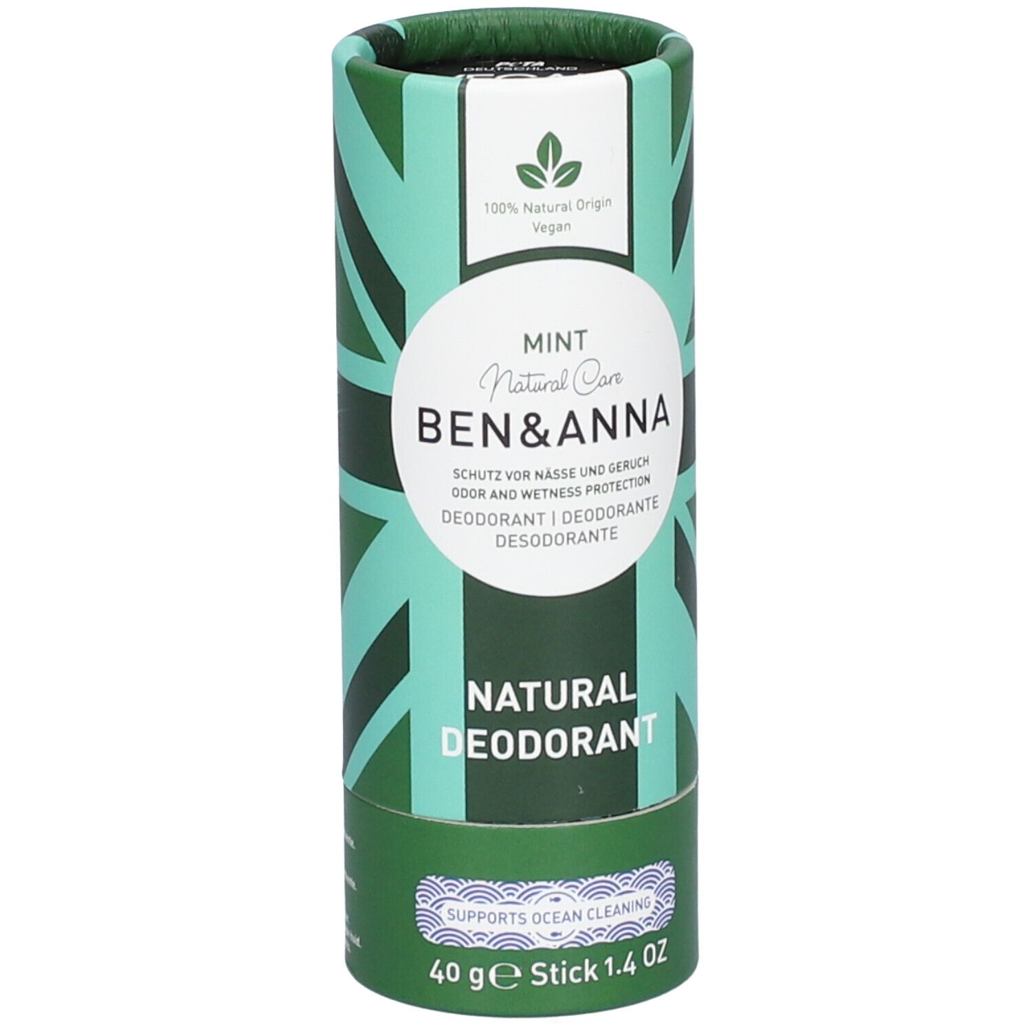 Ben & Anna - Deodorante Papertube Menta 40 g Stick