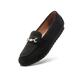 COOL COSER C Women's Wide Loafers Casual Slip on Flat Shoes Women's Comfort Penny Loafers with Arch Support Women Dressy Moccasins, Black Fabric-g, 7.5 Wide
