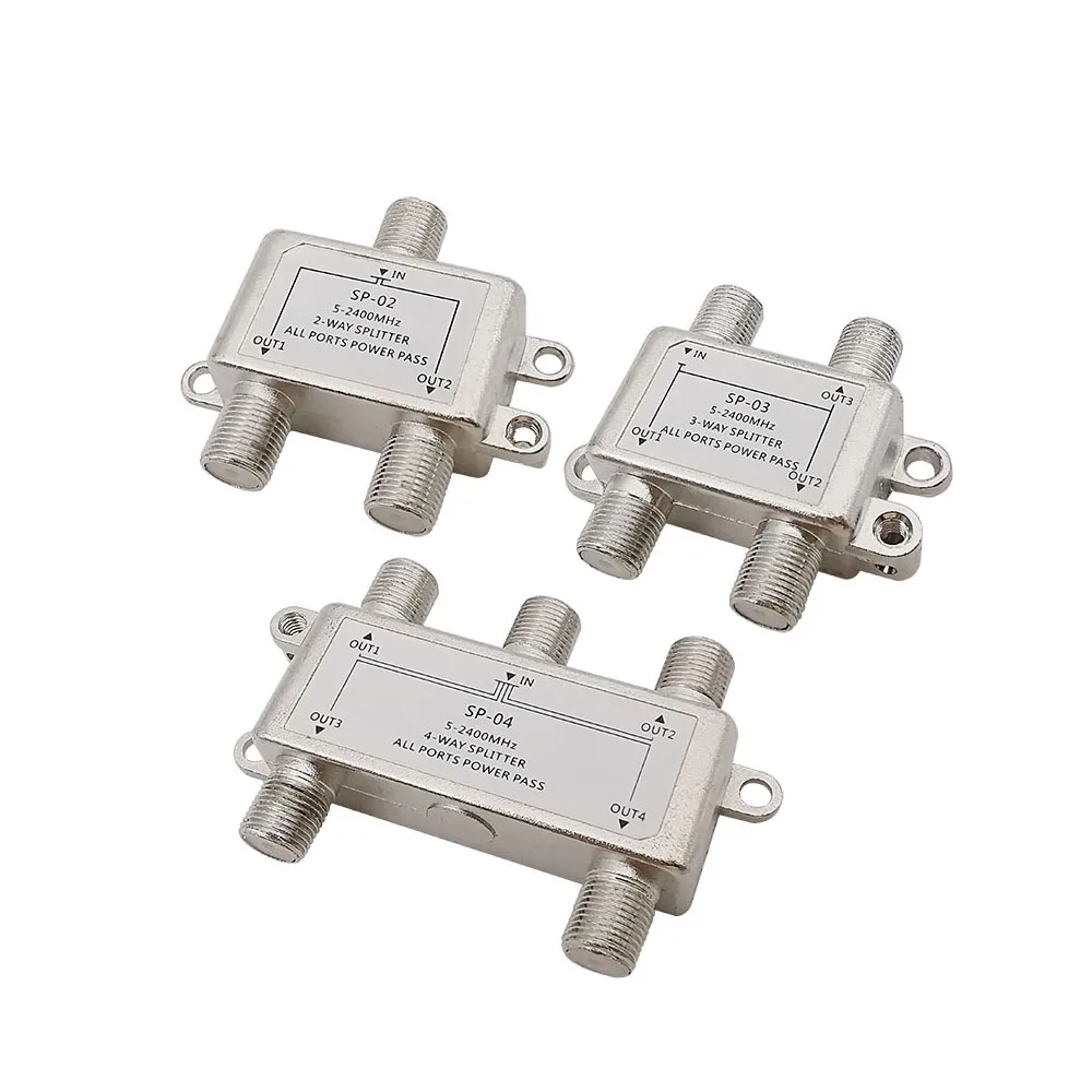 Antenna TV a 2/3/4 vie Splitter satellitare Cavo coassiale Cavo antenna Splitter segnale TV Presa tipo F Connettore femmina