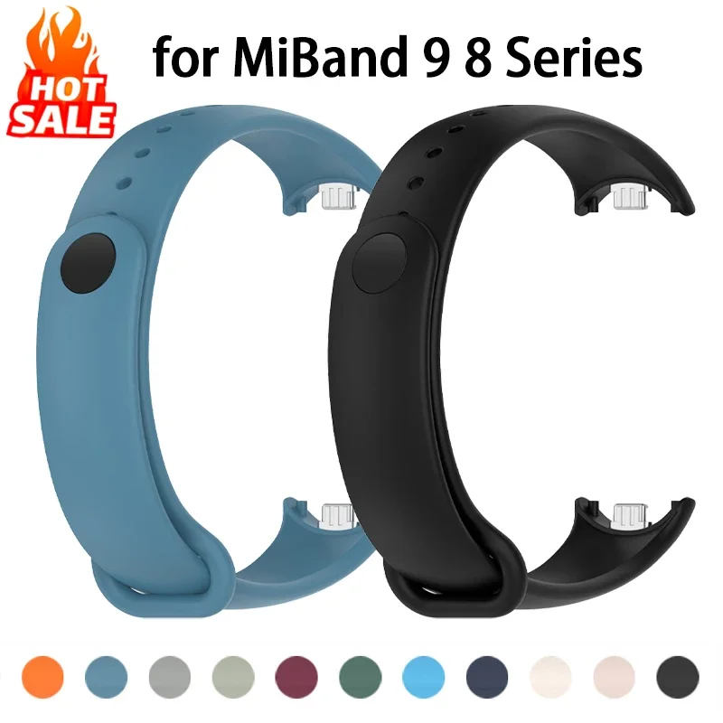 Silikonarmband für Xiaomi Mi Band 9 8 Armband NFC Sport Gummiarmband Armband Pulseira Correa Xiaomi Smart Band 8 Zubehör Image