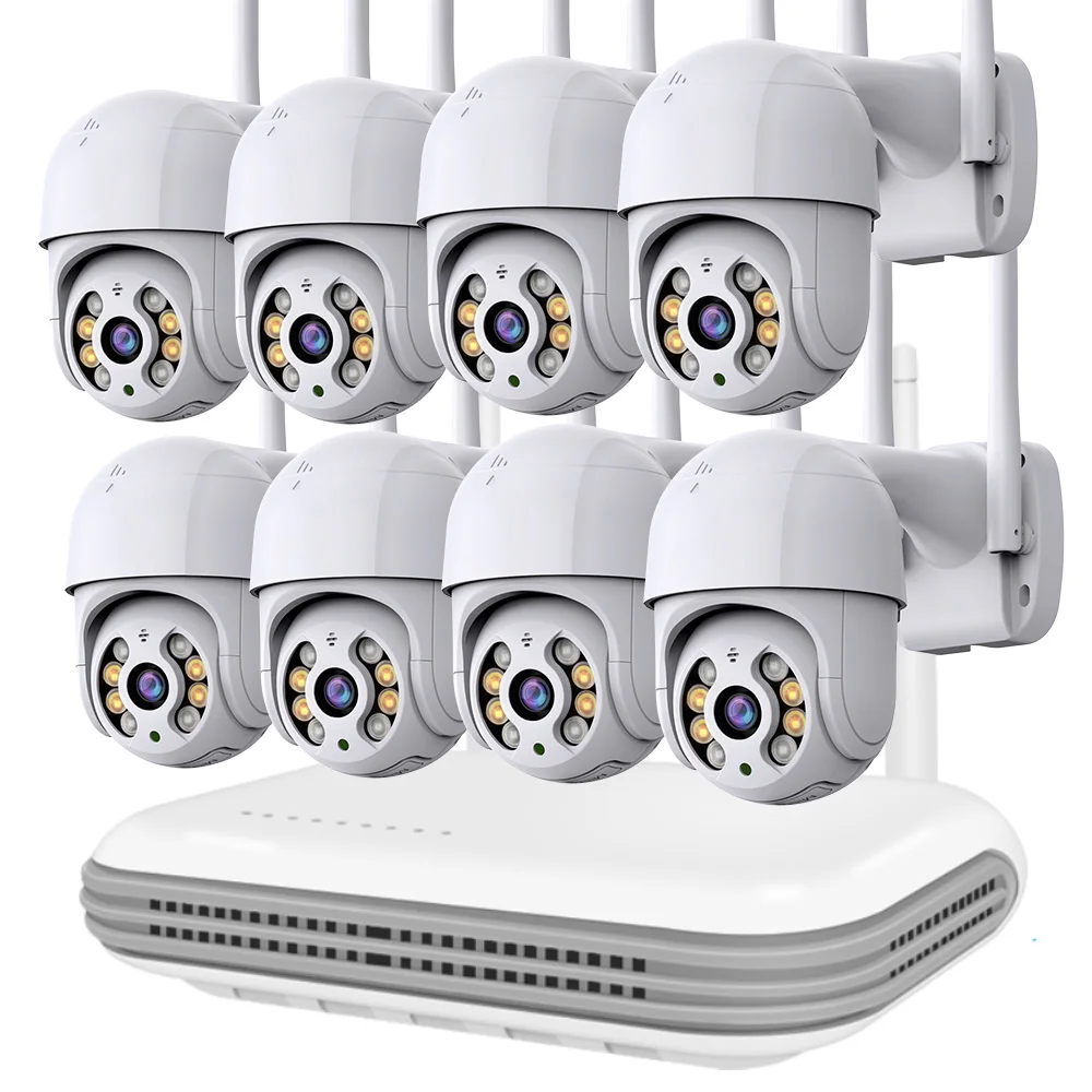 8CH 4MP Wireless CCTV System WiFi Kamera Kit 3MP IP Kameras Mit Dual Objektiv Sicherheit Audio NVR Video Überwachung Set ICsee Image