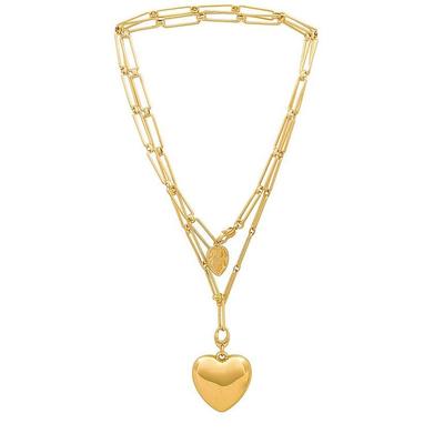 X Revolve Puffy Heart Chain Necklace - Metallic - Jenny Bird Necklaces