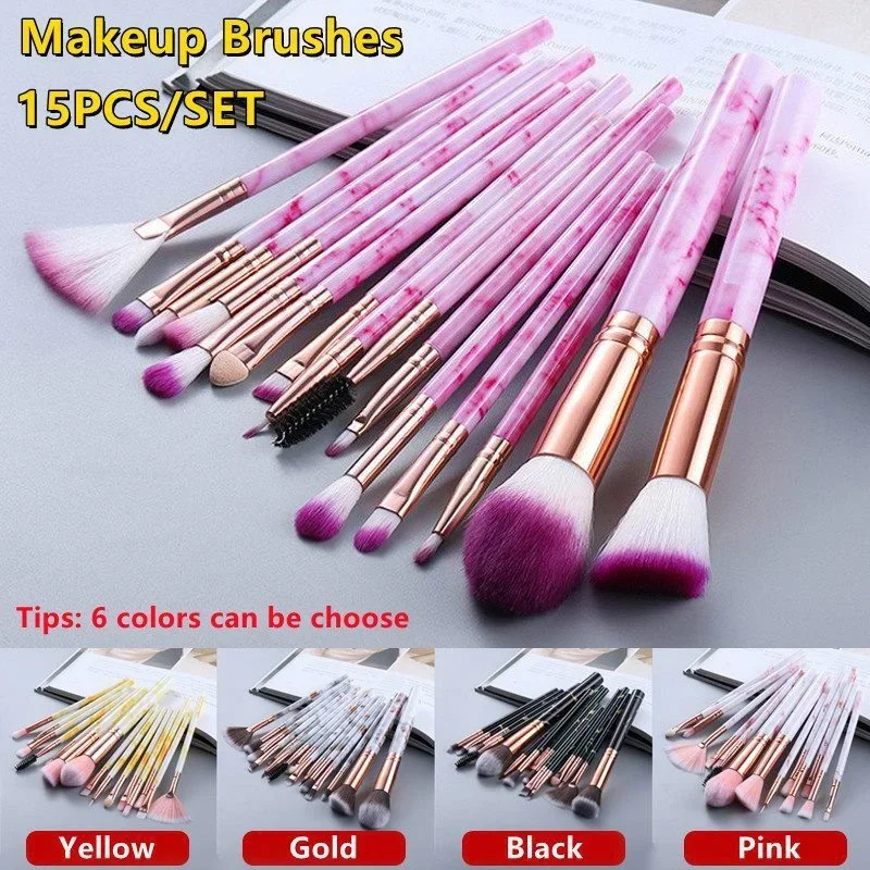15-teiliges Make-up-Pinsel-Set für Puder, Lidschatten, Foundation, Rouge, Make-up-Pinsel Image