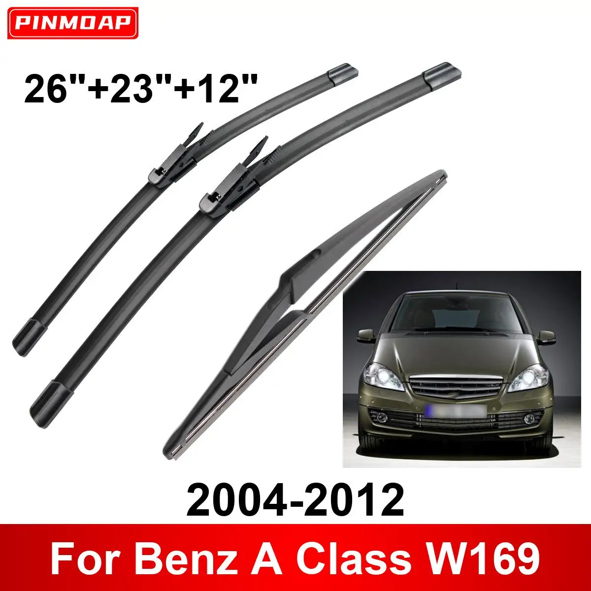 1/2/3/4/6PCS Auto Wischer Für Benz A-Klasse W169 2004-2012 vorne Hinten Wischer Klingen Pinsel Auto Zubehör 2008 2009 2010 2011 2012 Image