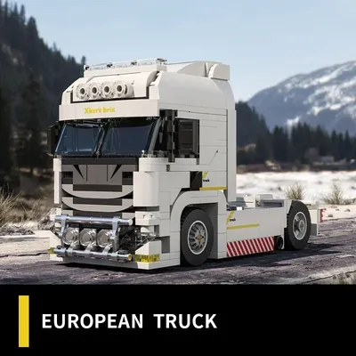 421PCS Europäischen Lkw Kopf Bausteine Anschließbaren Container Anhänger Lkw Auto Modell Bricks Diy Image