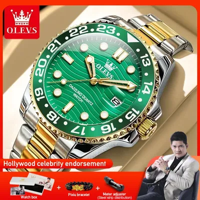 OLEVS 3610 Mens Watch Brand Original Waterproof Quartz Watch Waterproof Luminous Sport Watches Automatic Date Watch For Men