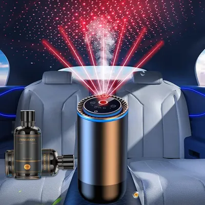 Smart Car Air Freshener with Star Projector & Essential Oil Diffuser - 50ml Long-Lasting Aroma