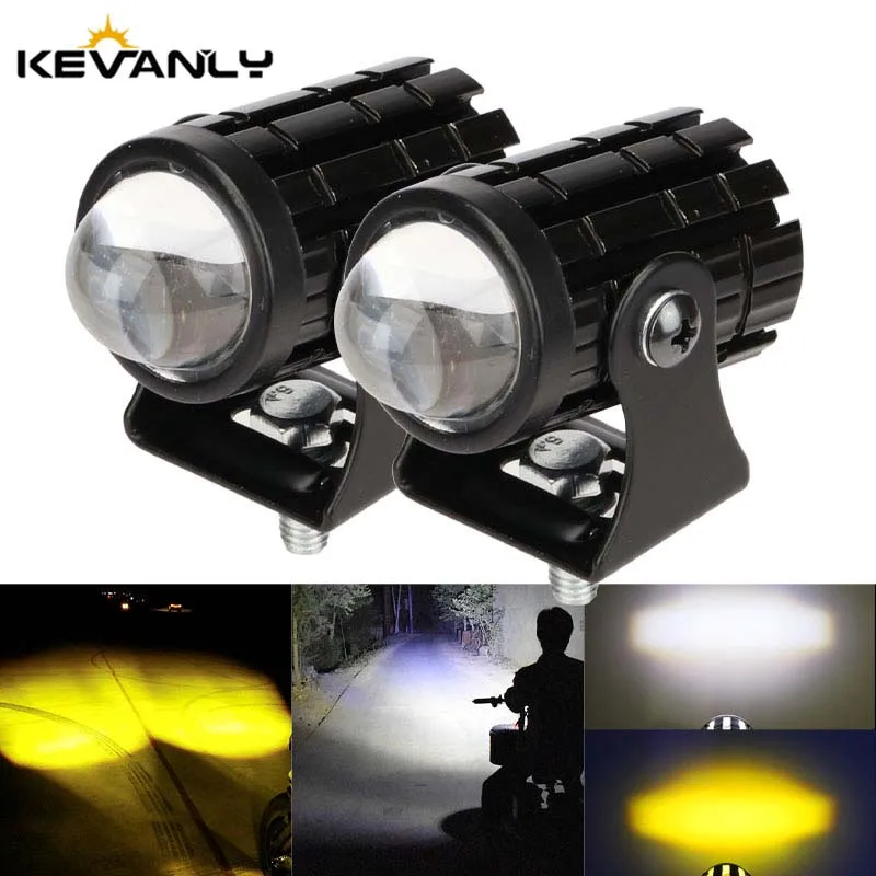 Faretto per moto a LED con interruttore 2 pezzi Proiettore per fari per esploratori a LED per moto super luminoso Lente Fisheye LED per moto Nebbia