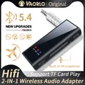 Nuovo ricevitore trasmettitore audio Bluetooth 5.4 Adattatore wireless per musica stereo AUX da 3,5 mm con supporto per microfono Riproduzione di schede TF per PC TV per auto