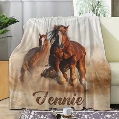 TEMU Name Blanket - 1pc, Personalized For Sofa, Bed, & - Washable, All-, Hypoallergenic
